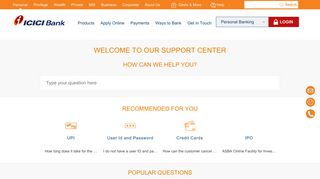 ICICI Bank Support Center - Help Center to Address User Questions