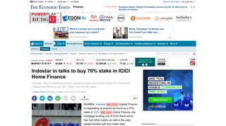 ICICI: Indostar in talks to buy 70% stake in ICICI Home Finance - The ...