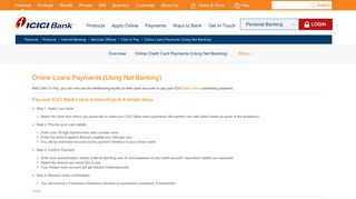 Loan Payment Online using Internet Banking - ICICI Bank Click to Pay