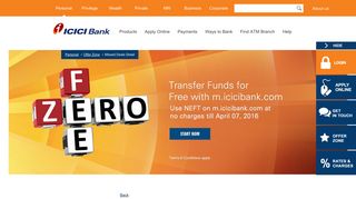 ICICI Bank | No Fee on NEFT Transaction