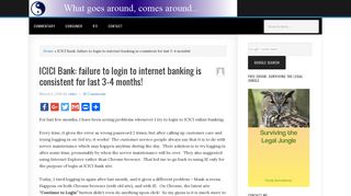 ICICI Bank: failure to login to internet banking is consistent for last 3-4 ...