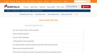 iWish-Flexible RD Faqs - ICICI Bank Answers