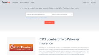 ICICI Lombard two wheeler insurance - Coverfox.com
