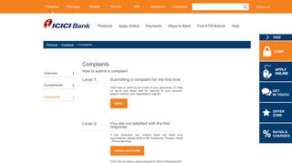 Submit a Complaint - ICICI Bank
