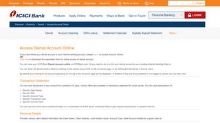 Access Demat Account Online | Demat Accounts | Demat ... - ICICI Bank