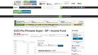 ICICI Pru Pinnacle Super - SP - Income Fund: Latest ICICI Pru ...