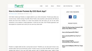How to Activate Pockets By ICICI Bank App? - PCMobiTech