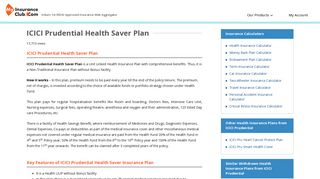 ICICI Prudential Health Saver Plan - Review, Benefits & Comparison