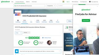 ICICI Prudential Life Insurance Advisor Reviews | Glassdoor.co.in