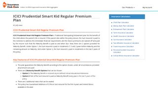 ICICI Prudential Smart Kid Regular Premium Plan - Review, Key ...