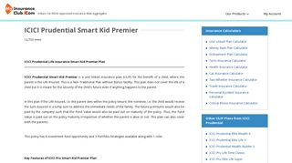 ICICI Prudential Smart Kid Premier Plan - Review, Key Features ...