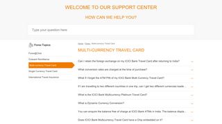 Multi-currency Travel Card - ICICI Bank Support Center