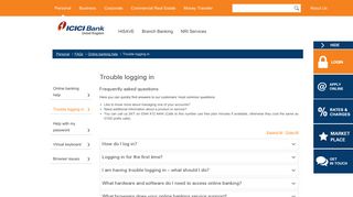 Trouble logging in -Online Banking Help - ICICI Bank UK