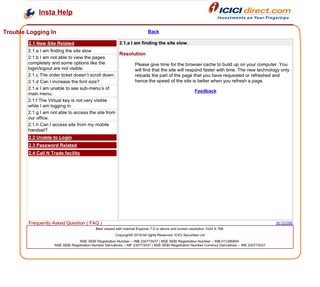 ICICI Direct - Insta Help - Trouble Logging In