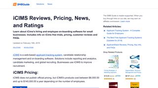 iCims Reviews, Pricing, Key Info, and FAQs - The SMB Guide
