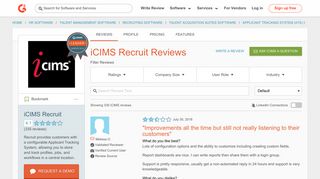 iCIMS Recruit Reviews 2019 | G2 Crowd