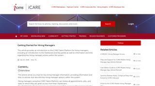 Getting Started for Hiring Managers - iCIMS iCare Customer Support