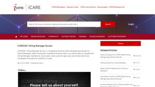 iCIMS150: Hiring Manager Access - iCIMS iCare Customer Support