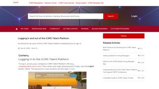 Logging in and out of the iCIMS Talent Platform