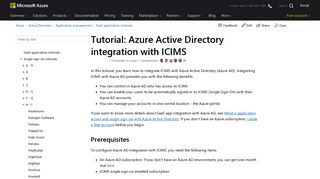Tutorial: Azure Active Directory integration with ICIMS | Microsoft Docs