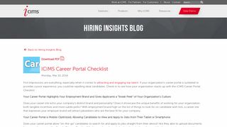 iCIMS Career Portal Checklist - iCIMS