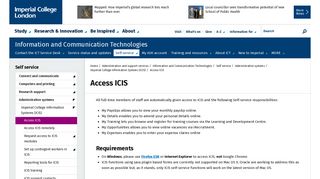 Access ICIS | Administration and support services | Imperial College ...