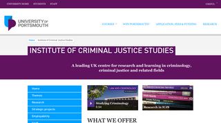 Institute of Criminal Justice Studies - University of Portsmouth
