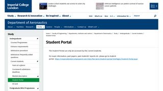 Student Portal | Faculty of Engineering | Imperial College London