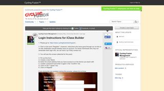 Login Instructions for iClass Builder - Get Satisfaction