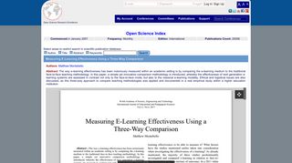Measuring E-Learning Effectiveness Using a Three-Way Comparison