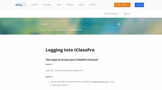 Logging into iClassPro – iClassPro Support