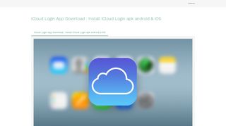iCloud Login App Download : Install iCloud Login apk android & iOS