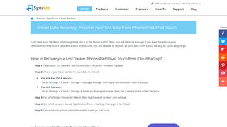 Recover Data From iCloud Backup - Syncios