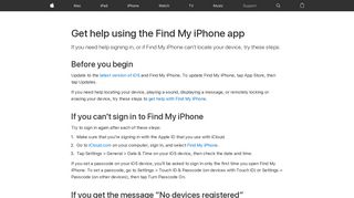 Get help using the Find My iPhone app - Apple Support