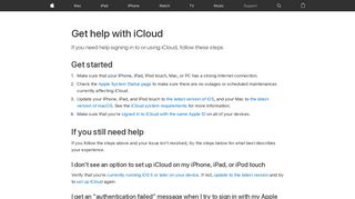 Get help with iCloud - Apple Support