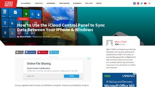 How to Use the iCloud Control Panel to Sync Data Between Your ...