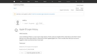 Apple ID Login History - Apple Community - Apple Discussions