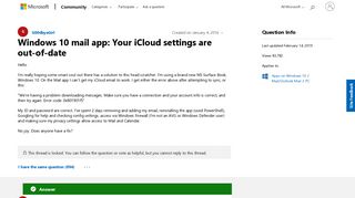 Windows 10 mail app: Your iCloud settings are out-of-date ...