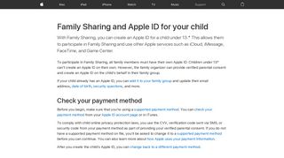 Family Sharing and Apple ID for your child - Apple Support