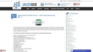 Apple iCloud ID Finder Service - Find iCloud Owner Data - UnlockBase