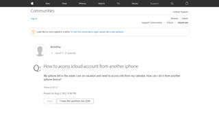 How to access icloud account from another… - Apple Community