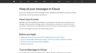 Keep all your messages in iCloud - Apple Support