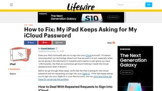 How to Fix: My iPad Keeps Asking for My iCloud Password - Lifewire