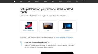 Set up iCloud on your iPhone, iPad, or iPod touch - Apple Support