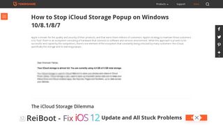 How to Stop iCloud Storage Popup on Windows 10/8.1/8/7 - Tenorshare