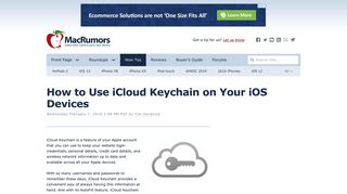 How to Use iCloud Keychain on Your iOS Devices - MacRumors