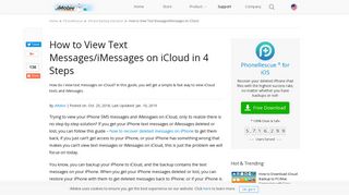 4 Steps to Check/View Text Messages/iMessages on iCloud - iMobie