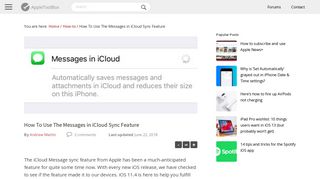 How To Use The Messages in iCloud Sync Feature - AppleToolBox