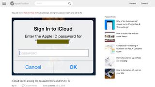 iCloud keeps asking for password (iOS and OS X); fix - AppleToolBox