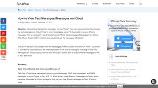 How to View Text Messages/iMessages on iCloud - FonePaw